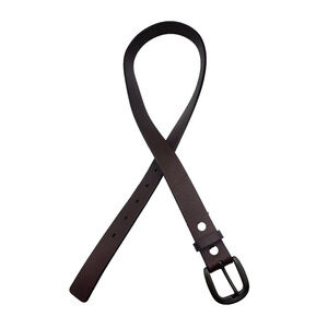 Lands End Brown Leather Belt Squared End Womens L Taiwan 36" Long